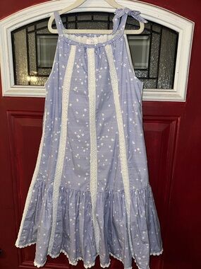SweetHoney Blue and White Striped Tie-Shoulder Dress